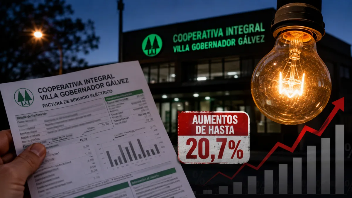 Tarifazo de la Cooperativa Integral: la luz aumentará hasta un 20,7% y crece la preocupación